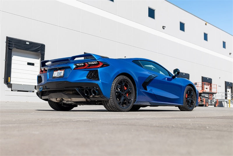 Corsa 2020 Corvette C8 Cat-Back à soupapes de 3 pouces, embouts quadruples noirs de 4,5 pouces, convient aux échappements de performances d'usine, supprime AFM