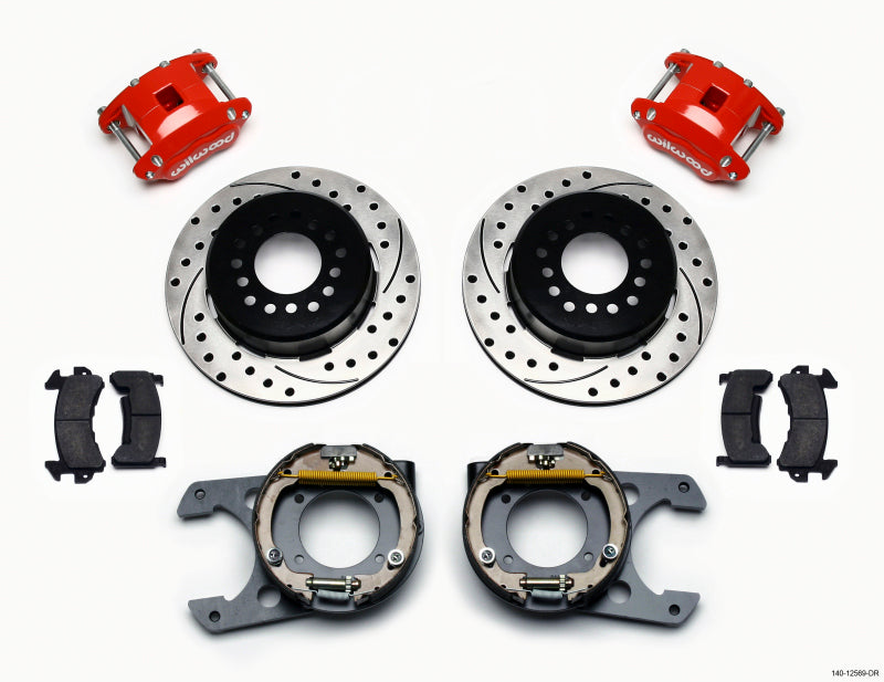 Kit de boulons de culasse Wilwood D154 P/S percés - Rouge Chevy C-10 2.42 Offset 5-lug