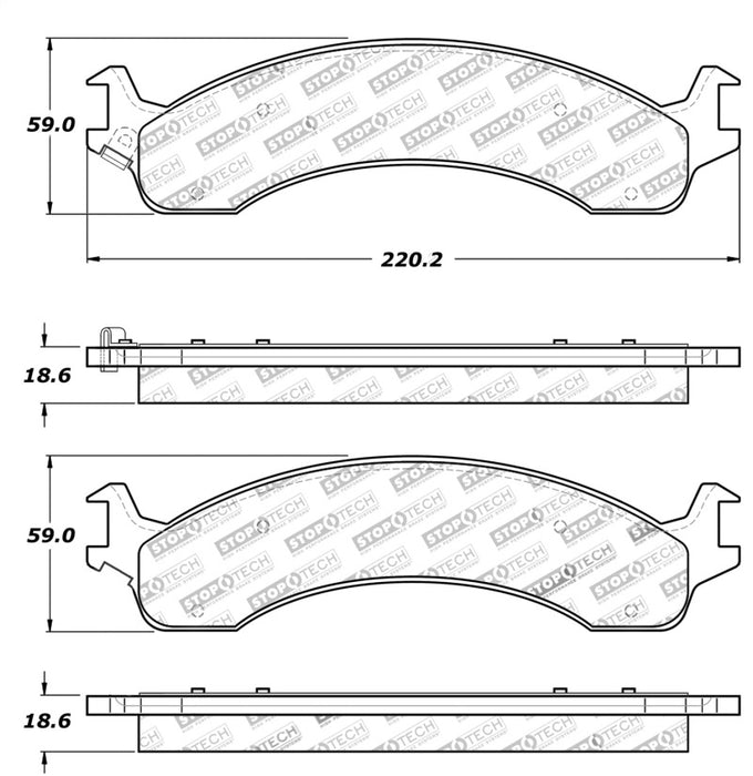 Plaquettes de frein sport StopTech avec cales et matériel - arrière