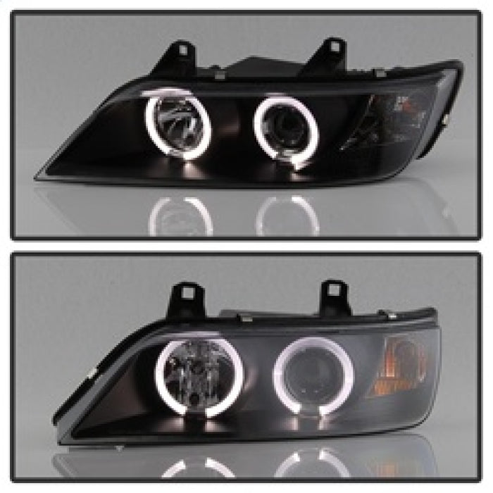 Phares de projecteur Spyder BMW Z3 96-02 LED Halo Noir Haut H1 Bas H1 PRO-YD-BMWZ396-HL-BK