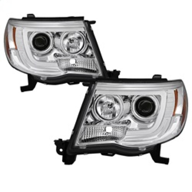 Phares de projecteur Spyder Toyota Tacoma 05-11 - Barre lumineuse DRL - Chrome PRO-YD-TT05V2-LB-C