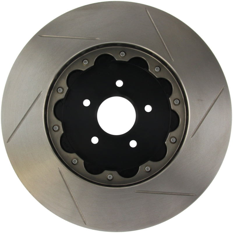 StopTech 09-11 Nissan GT-R Front Right Slotted Bare Iron 380x34mm AeroRotor Kit