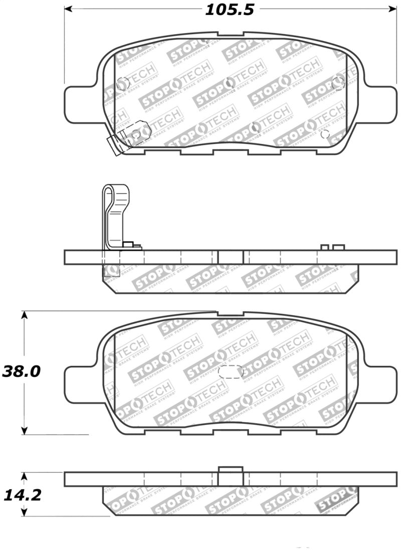 Plaquettes de frein arrière StopTech Street Touring 6/02-08 350z / 01-08 G35