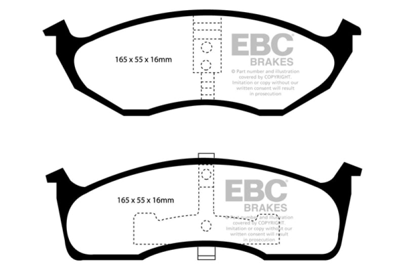 Plaquettes de frein avant EBC 99-04 Chrysler 300M 3.5 Greenstuff