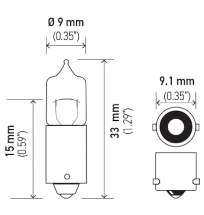 Ampoule Hella H20W 12V 20W Ba9S T275