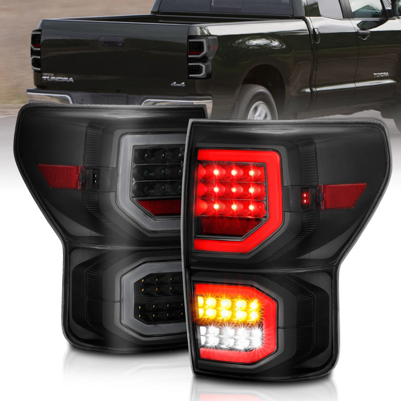 Feux arrière à LED ANZO 2007-2013 Toyota Tundra style planche noir avec lentille fumée
