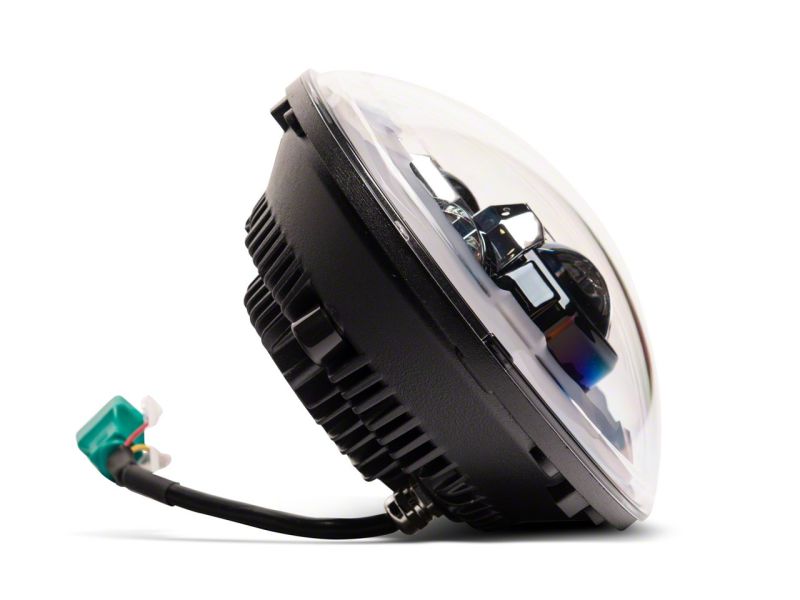 Phares à DEL Raxiom 07-18 Jeep Wrangler JK Axial 7 pouces avec clignotants DRL - Boîtier noir (transparent)