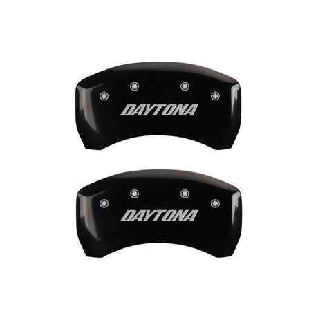 Couvre-étriers MGP 4 gravés avant et arrière Daytona finition noire argent ch