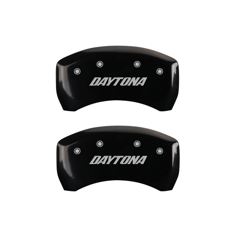 Couvre-étriers MGP 4 gravés avant et arrière Daytona finition noire argent ch