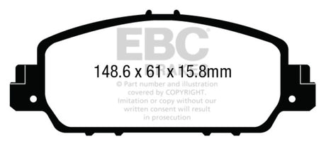 Plaquettes de frein avant EBC 13-17 Honda Accord Coupé 2.4 EX Redstuff
