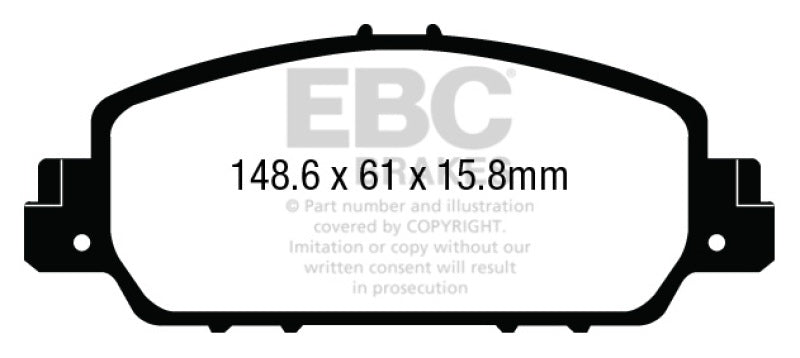 Plaquettes de frein avant EBC 13+ Honda Accord Coupé 2.4 EX Ultimax2