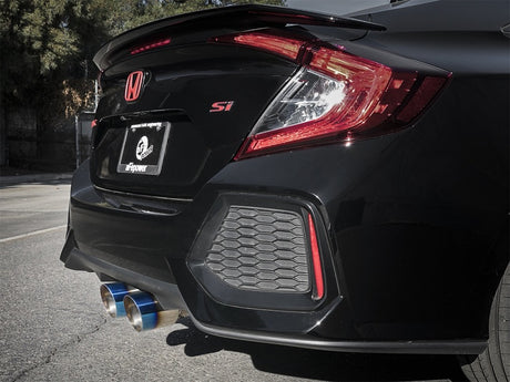 Système d'échappement Cat-Back aFe Takeda 3 pouces 304 SS avec embouts bleus 2017+ Honda Civic Si 4Dr I4 1,5 L (t)
