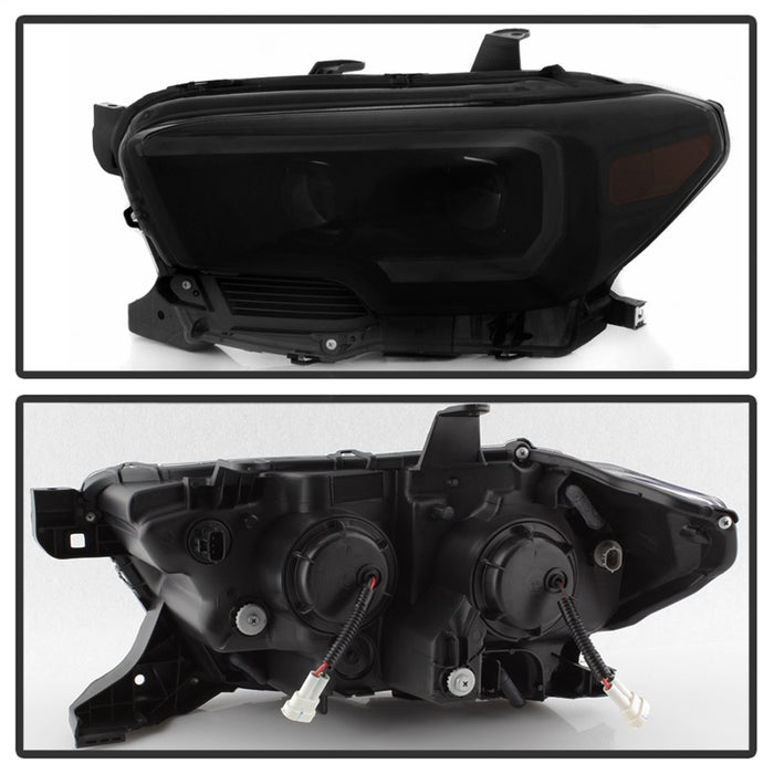 Phares de projet xTune 16-18 Toyota Tacoma SR/SR5 DRL avec clignotants - Noir Smk (PRO-JH-TTA16-SR-BSM)