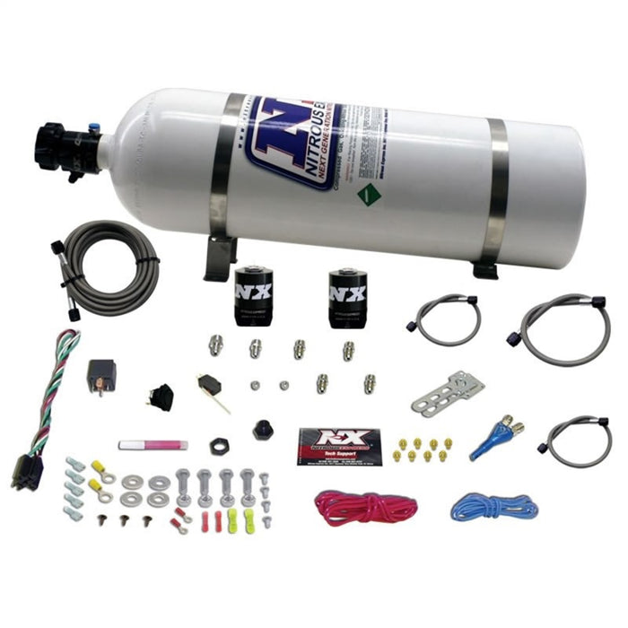 Kit d'azote universel Nitrous Express pour EFI (toutes les applications à buse unique) avec bouteille de 15 lb