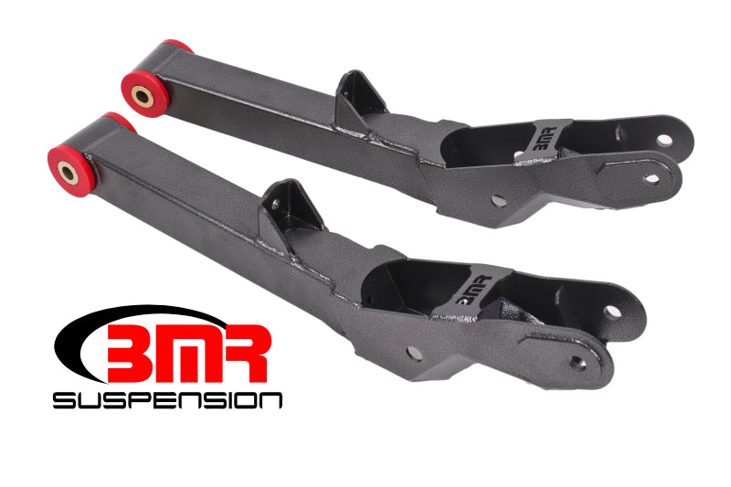 Bras de suspension inférieurs arrière non réglables BMR 10-15 5e génération Camaro (polyuréthane) - Noir martelé