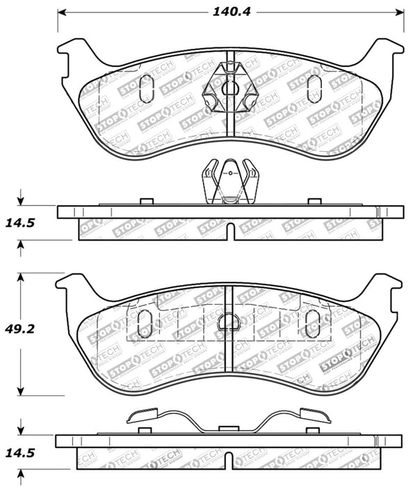 Plaquettes de frein sport StopTech avec cales et matériel - Avant