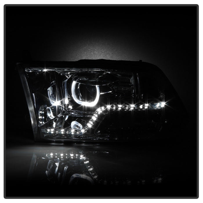 Phares de projecteur à DEL Halo xTune Dodge Ram 2009-2014 - Chrome PRO-JH-DR09-CFB-C