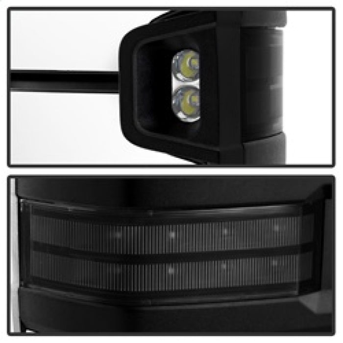 Rétroviseurs télescopiques chauffants à LED fumés xTune Chevy Silverado 14-16 MIR-CSIL14S-G2-PWH-SM-SET