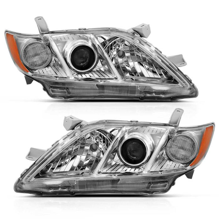 ANZO 2007-2009 Toyota Camry Projecteur Phare Chrome Ambre (Remplacement OE)