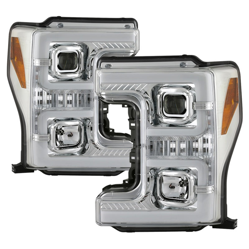 Phares de projecteur Spyder Ford F-250/F-350/F450 Super Duty 17-18 Chrome PRO-YD-FS17-SBSEQ-C