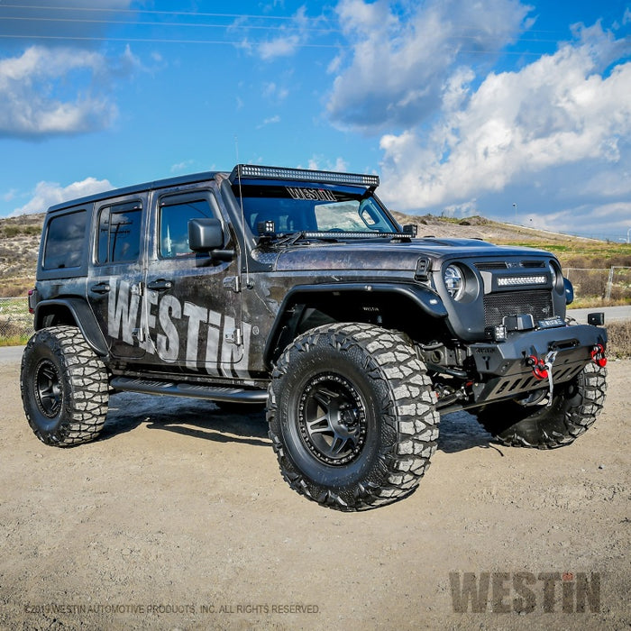 Marchepieds ovales Westin 18-22 Jeep Wrangler JLU 4 portes Platinum 4 Nerf - Tex. Blk