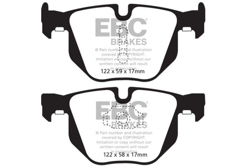 Plaquettes de frein arrière EBC 10-14 pour BMW X5 3.0 Turbo (35) Yellowstuff