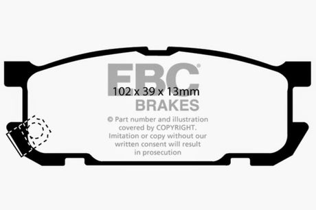 Plaquettes de frein arrière EBC 01-03 Mazda Miata MX5 1.8 (suspension sportive) Ultimax2
