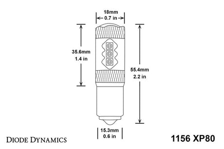 Diode Dynamics 1156 XP80 LED Bulb - Red (Pair)