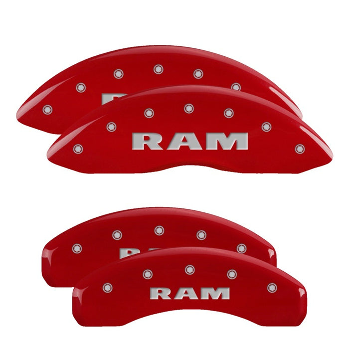 Couvre-étriers MGP 4 gravés avant et arrière finition rouge Ram Silver Char 2019 Ram 1500