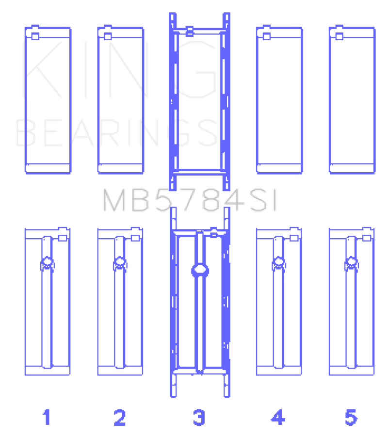 King Engine Bearings BMW N20B20 Main Bearing Set - Size +0.50mm
