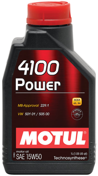 Huile moteur Motul 1L 4100 POWER 15W50 - VW 505 00 501 01 - MB 229.1