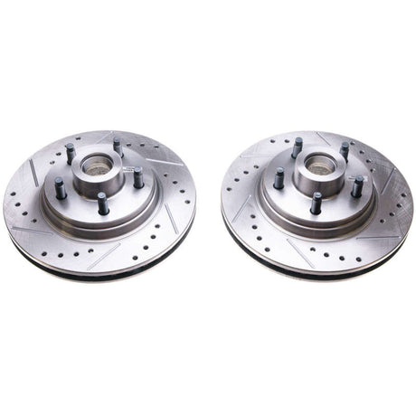 Disques de frein avant Power Stop 84-86 Ford Mustang Evolution percés et fendus - Paire