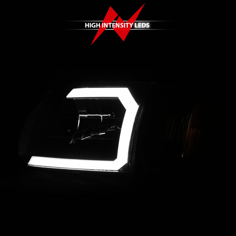 ANZO 00-04 Toyota Tundra (convient uniquement aux cabines Reg/Acc) Phares en cristal avec barre lumineuse noire avec feu d'angle