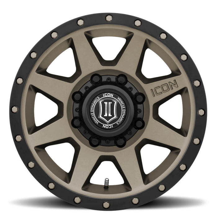 Roue ICON Rebound HD 18x9 8x6,5 12 mm de déport 5,5 pouces BS 121,4 mm d'alésage en bronze