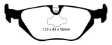 Plaquettes de frein arrière EBC 96-98 BMW Z3 1.9 Redstuff