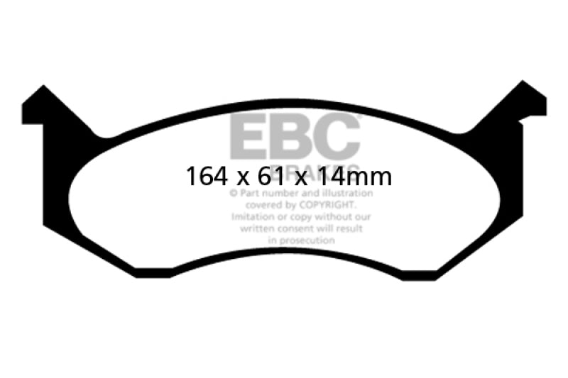 Plaquettes de frein avant EBC Greenstuff pour fourgonnette Dodge Ram B1500 96-97