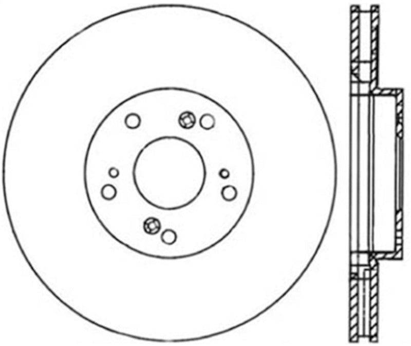 Rotor avant droit StopTech Power Slotted 06-08 Honda Civic Si CRYO