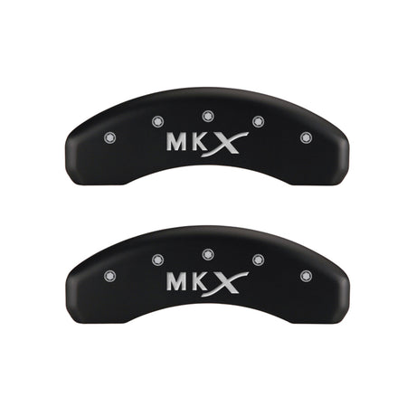 Couvre-étriers MGP 4 gravés à l'avant, gravés à l'arrière Lincoln MKX, finition rouge argentée