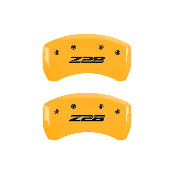 MGP 4 Caliper Covers Engraved Front Camaro Rear Z28 Yellow Finish Black Char 2000 Chevy Camaro