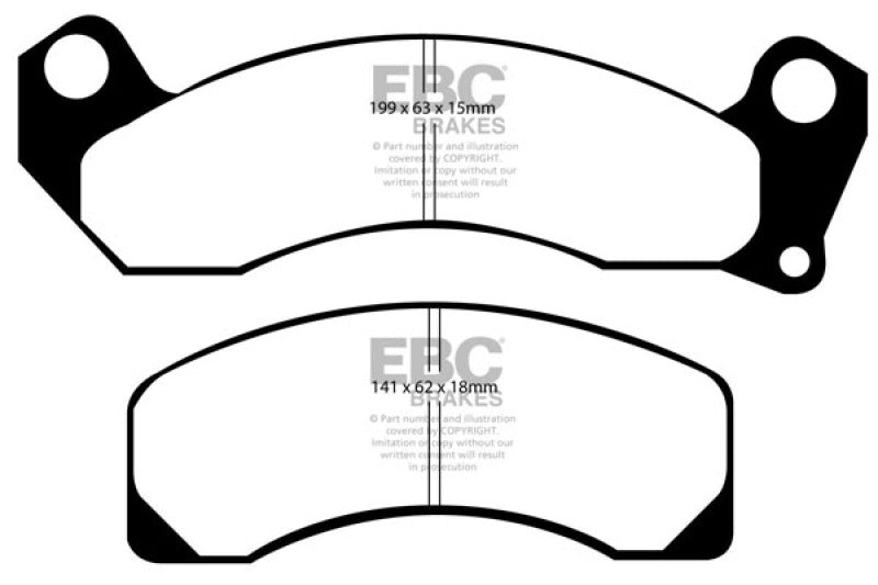 Plaquettes de frein avant Yellowstuff EBC 83-93 Ford Mustang 2.3 (disques arrière)