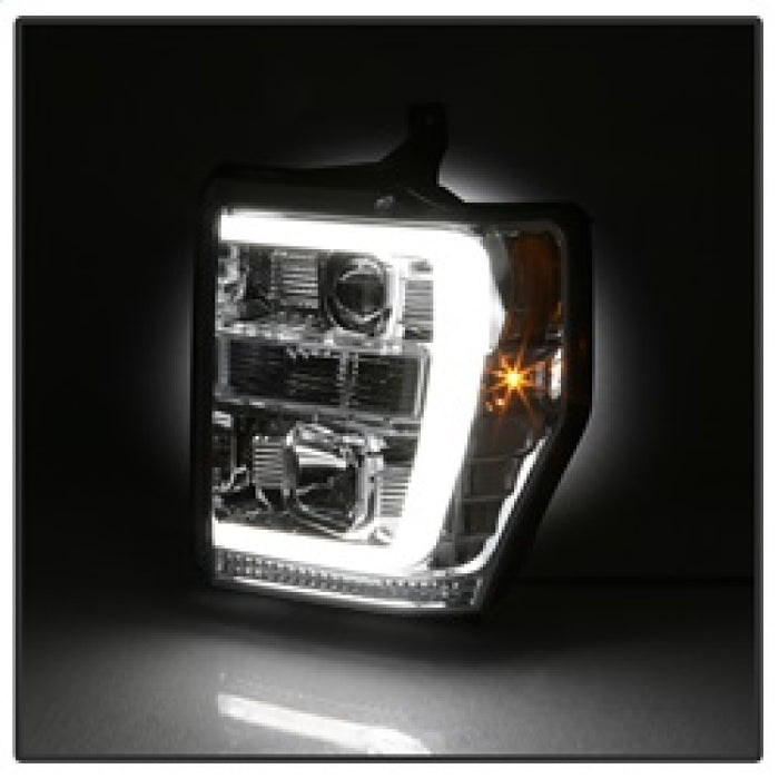 Phares de projecteur DRL à barre lumineuse Spyder 08-10 Ford F-250 Super Duty V2 - Chrm (PRO-YD-FS08V2-LB-C)