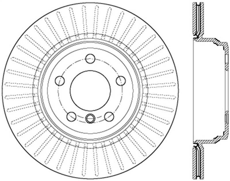 Rotor arrière droit fendu et percé StopTech 12-16 pour BMW 335i