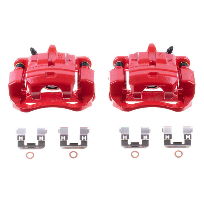 Étriers arrière rouges Power Stop 13-16 Scion FR-S avec supports - Paire