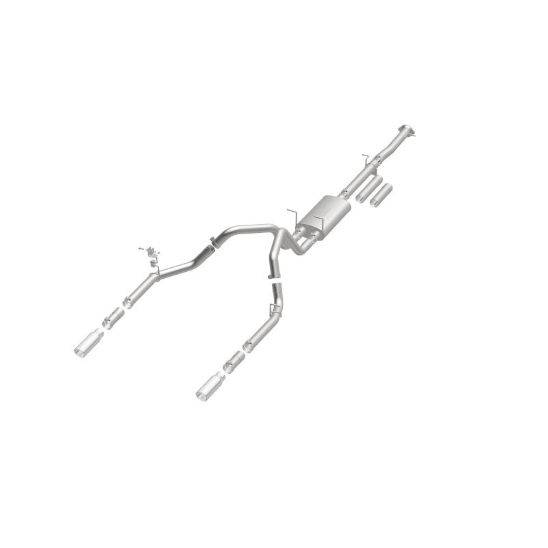 Échappement Cat-Back MagnaFlow en acier inoxydable 2015 Chevy Silverado 2500HD 6,0 L à double sortie arrière divisée 4 po