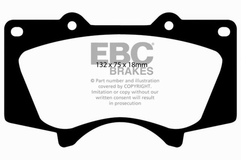 Plaquettes de frein avant EBC BlueStuff pour Toyota Tacoma 2WD/4WD 2005+