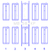 King Engine Bearings Ford 2.0L/2.3L 8V (Size STD) Performance Main Bearing Set