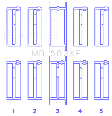 King Engine Bearings Ford 2.0L/2.3L 8V (Size STD) Performance Main Bearing Set