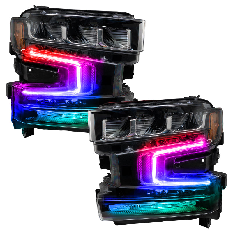 Oracle 19-21 Chevy Silverado 1500 RGB+W Headlight DRL Kit - ColorSHIFT w/ BC1 Cntrl
