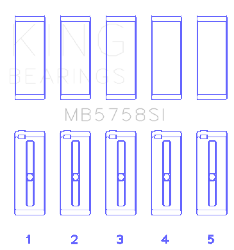 Ensemble de roulements principaux King 2007 Mini Cooper N14B16 (taille + 0,3 mm sous-dimensionnée)