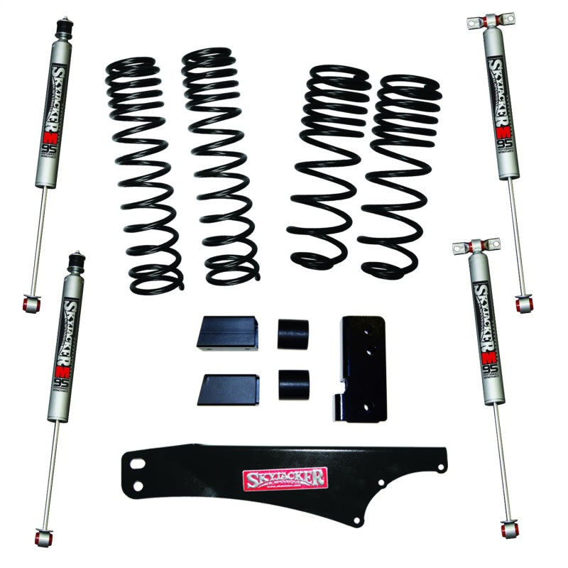 Skyjacker 2007-2018 Jeep Wrangler JK 4 portes 4 roues motrices Kit de levage à long débattement 2 po-2,5 po avec amortisseurs monotubes M95